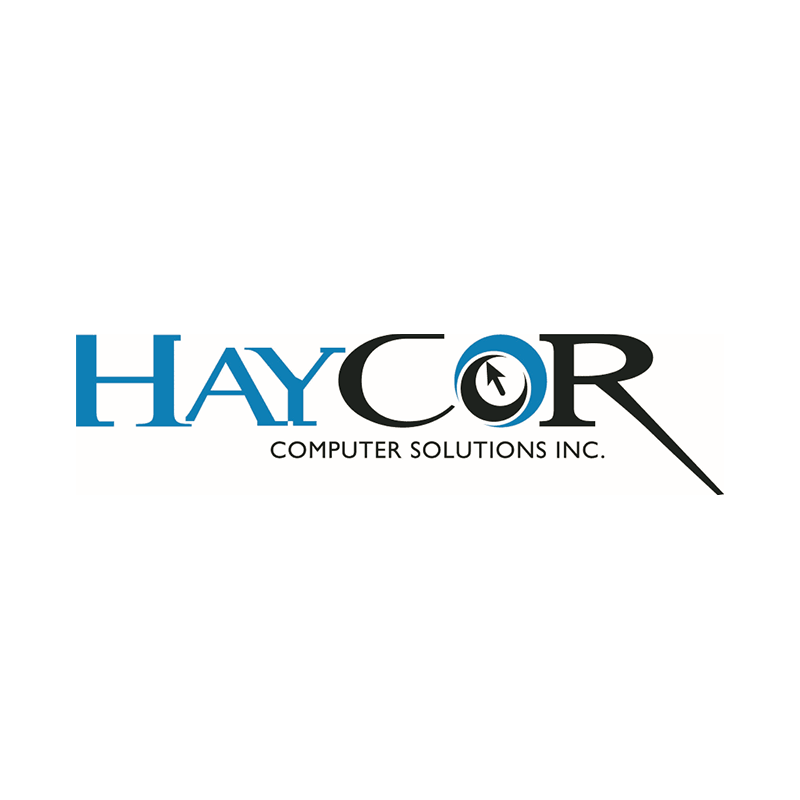 Haycor Solutions Logo on a white circular background