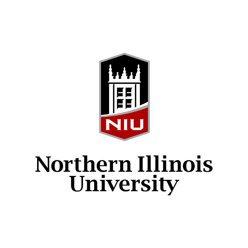  Northern Illinois University Logo, vertical format on a white circular background