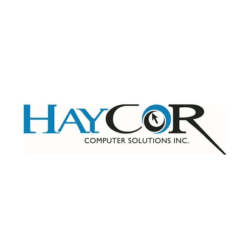 Haycor Solutions Logo on a white circular background